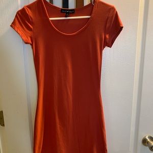 Pinkish orange bodycon mini dress